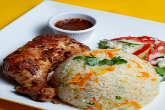 Plain Rice With Chicken 