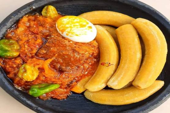 Beans, Plantain with Fish