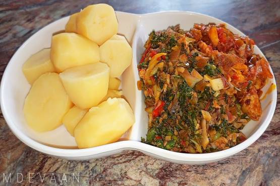 Boiled Potatoes with Vegetable Sauce